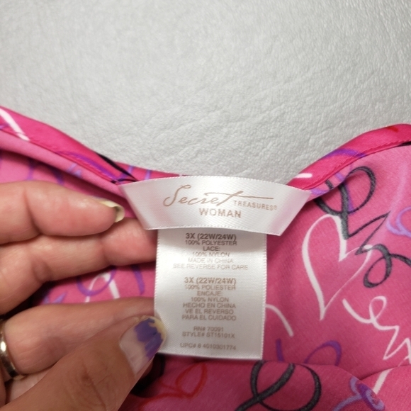 secret treasures hot pink love night gown women's plus size 3X (22W-24W) - Picture 5 of 8